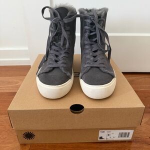 UGG Charcoal Ankle Boots with Fur Lining